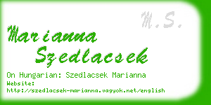 marianna szedlacsek business card